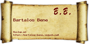 Bartalos Bene névjegykártya
